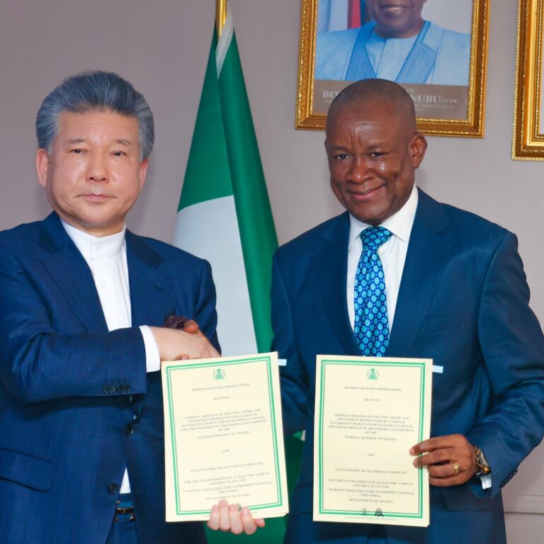Federal Government of Nigeria Signs MoU with Asian Economic Development Committee to Advance Electric Vehicle Manufacturing